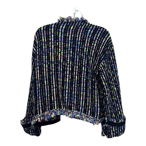 Zara TWEED KNIT JACKET CARDIGAN MULTI COLOR medium - Picture 4 of 9